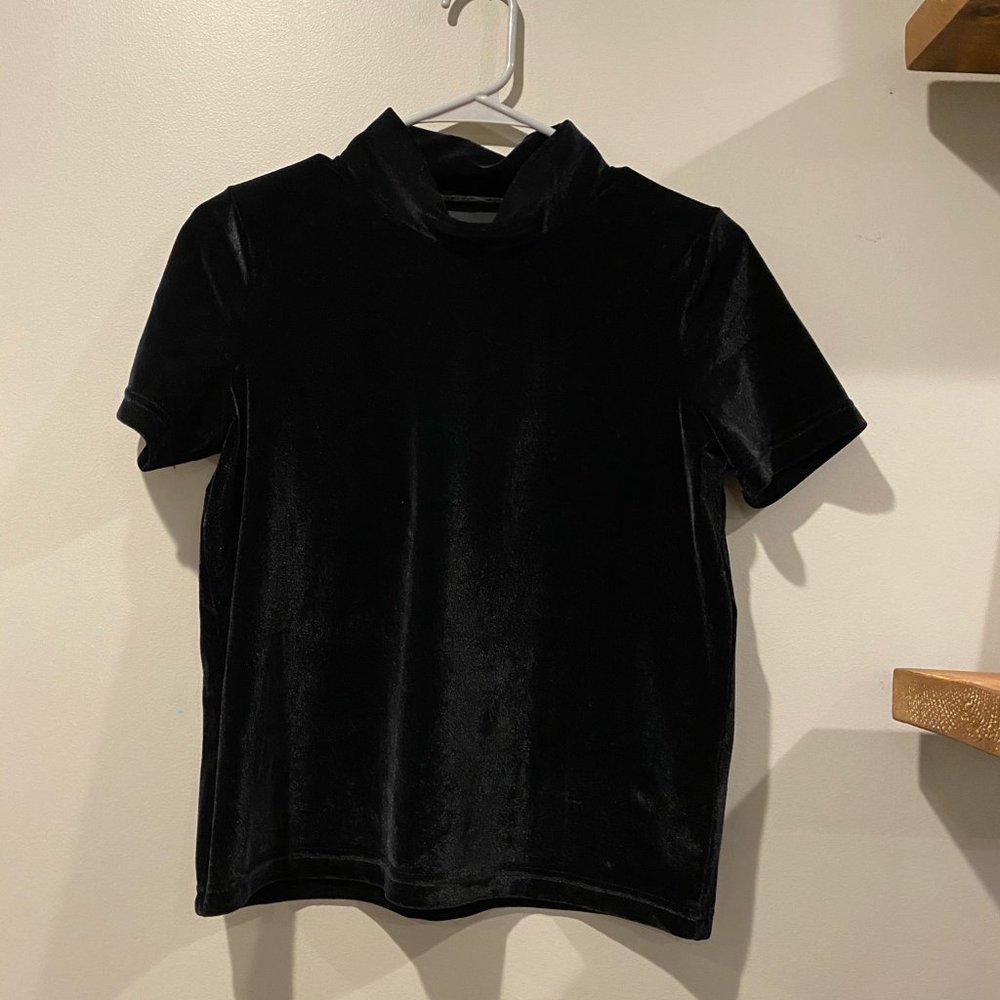Velvet Mockneck Short Sleeve
